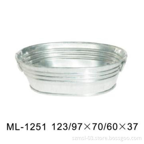 big trapezoidal shaped tin bucket